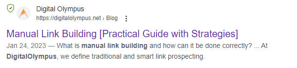 Example of a title tag from Google search