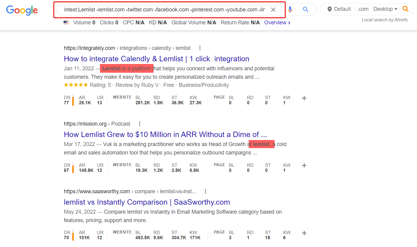 How to find unlinked brand mentions manually using Google search operators
