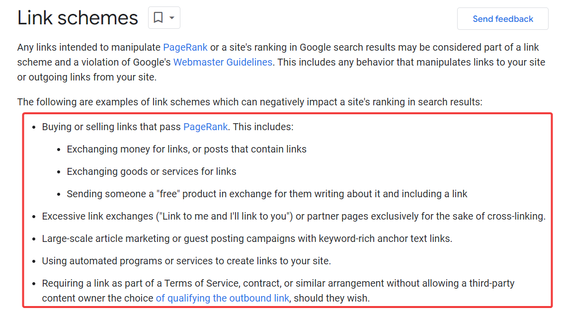 Link schemes that violate PageRank and may decrease a site’s ranking in search results